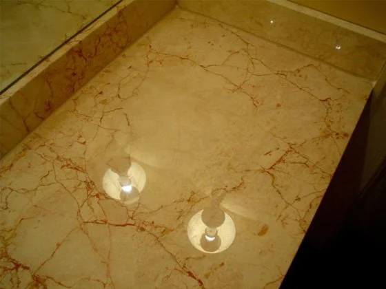 Damaged Marble Vanity Top Honed and Polished